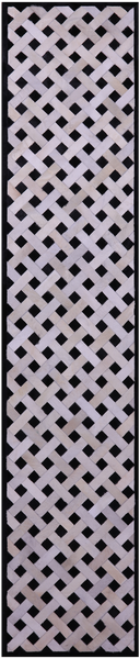 Black & White Natural Cowhide Hand Stitched Patchwork Runner Rug - 2' 6" X 12' 0"