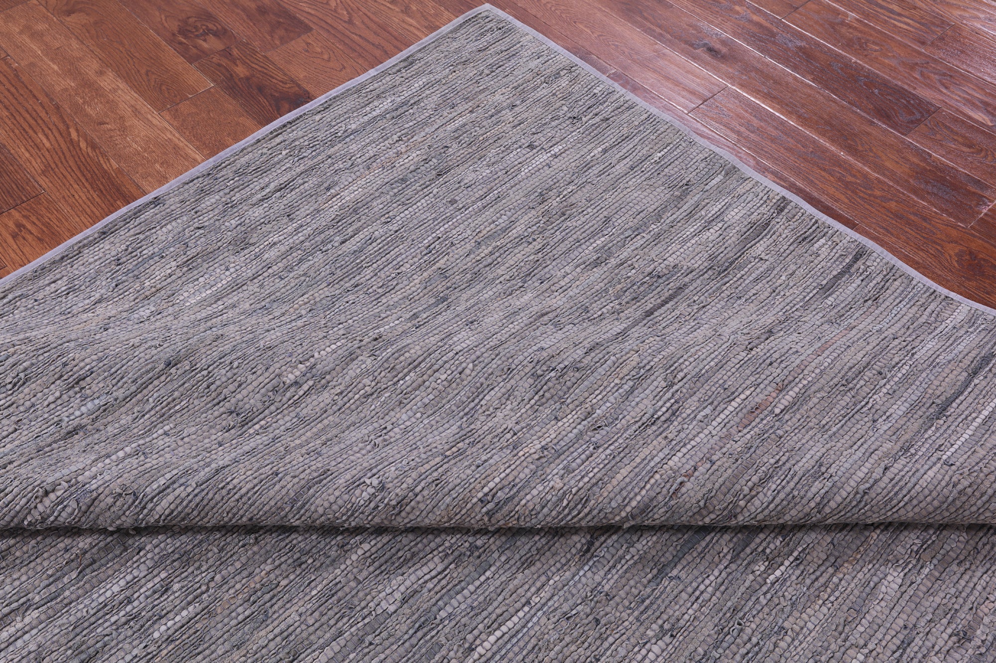 Grey Natural Leather Area Rug - 8' 0" X 10' 0"