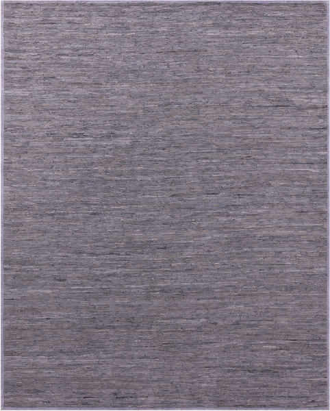 Grey Natural Leather Area Rug - 8' 0" X 10' 0"