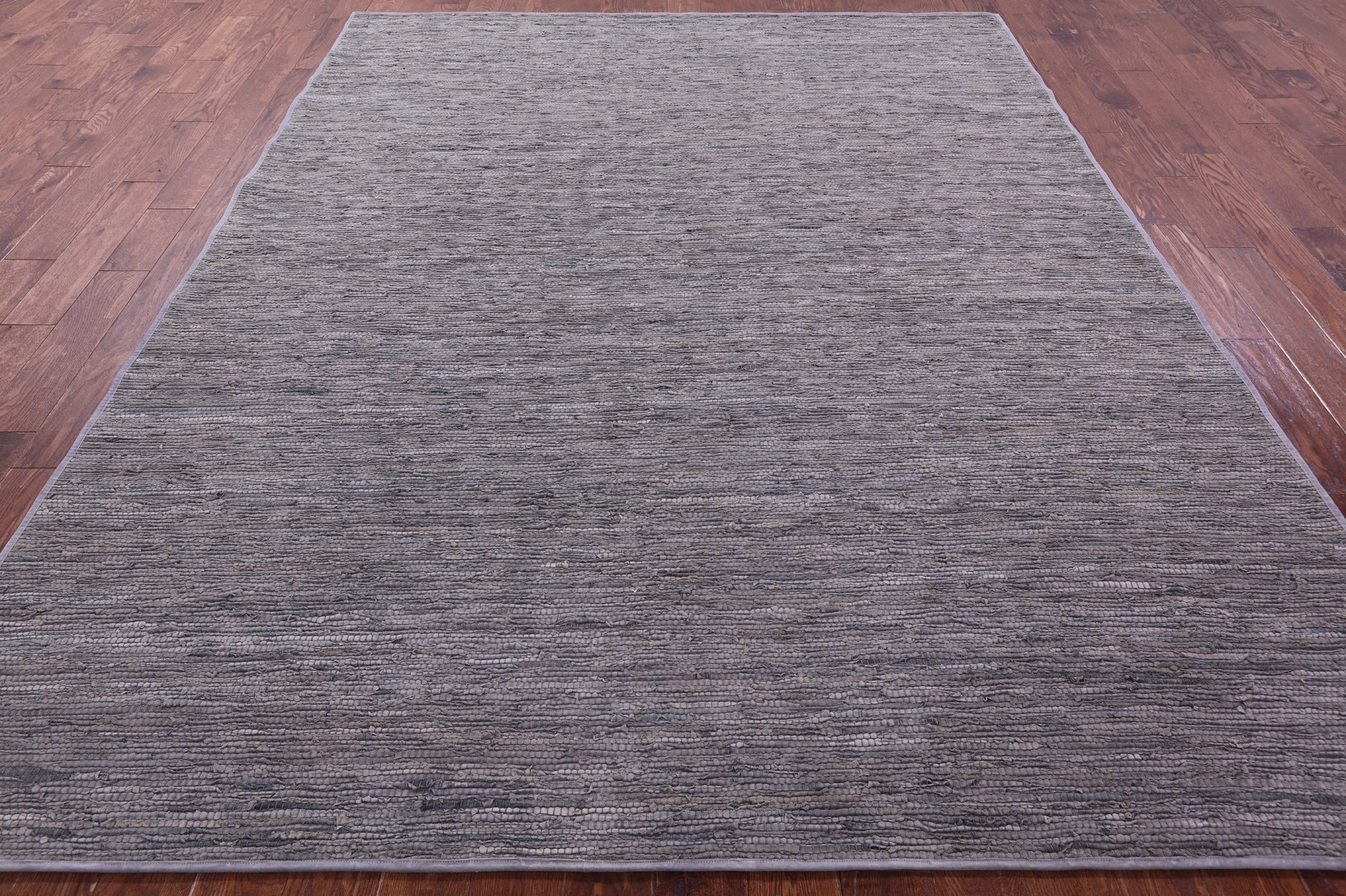 Grey Natural Leather Area Rug - 8' 0" X 10' 0"