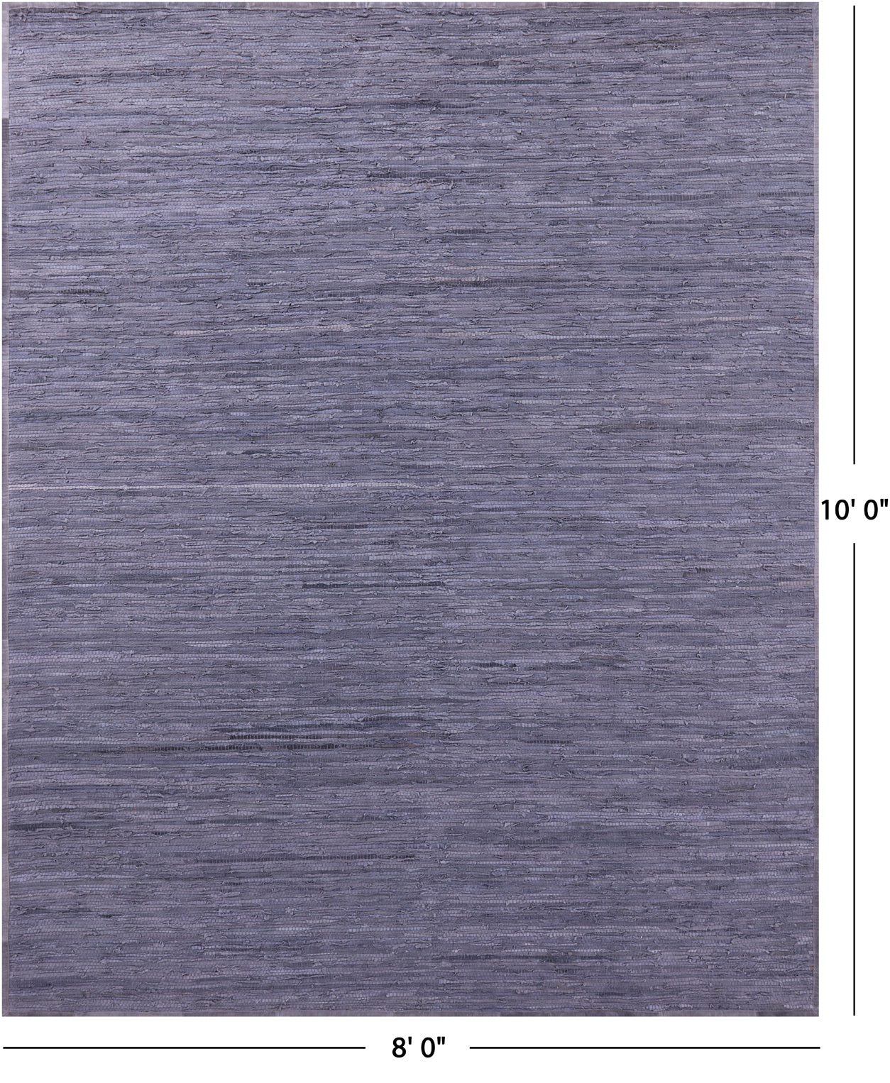 Blue Natural Leather Area Rug - 8' 0" X 10' 0"