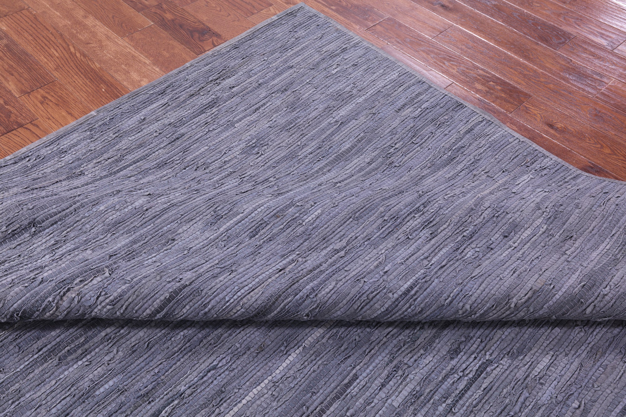 Blue Natural Leather Area Rug - 8' 0" X 10' 0"
