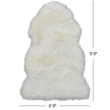 Ivory Premium Australian Natural Sheepskin Rug - 2' 0" X 3' 0" - Golden Nile