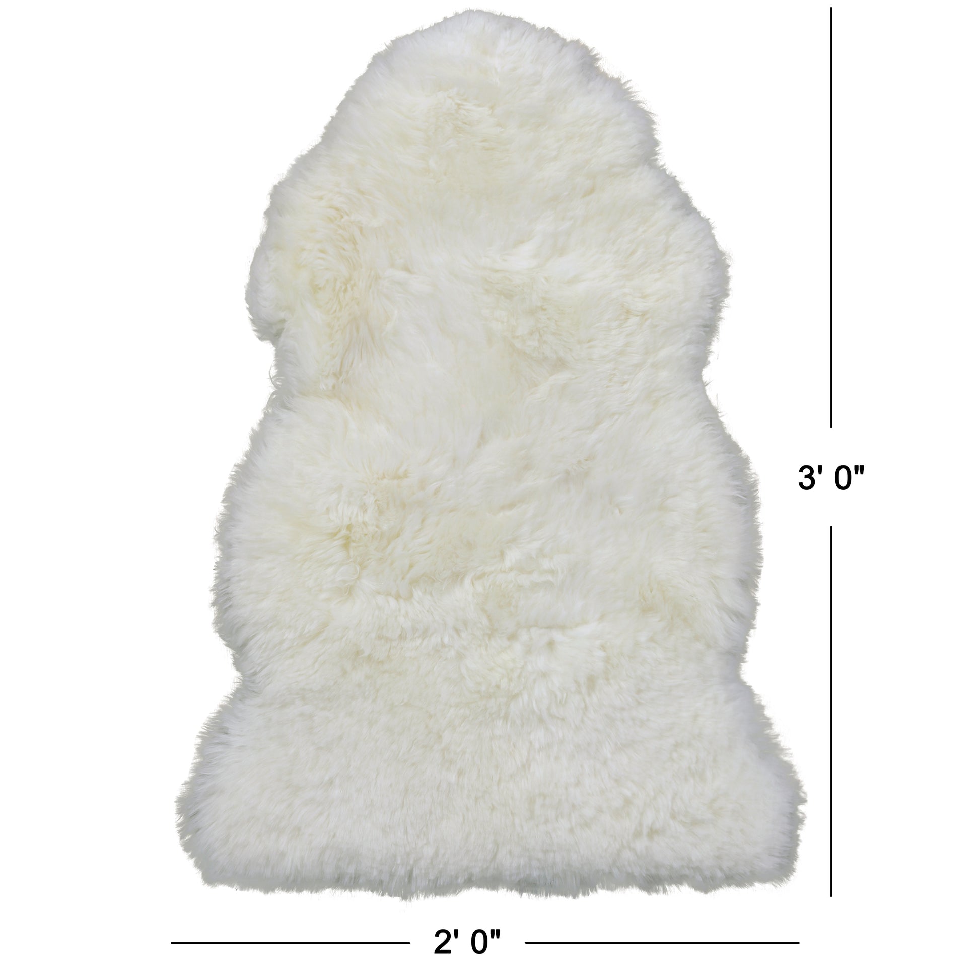 Ivory Premium Australian Natural Sheepskin Rug - 2' 0" X 3' 0" - Golden Nile