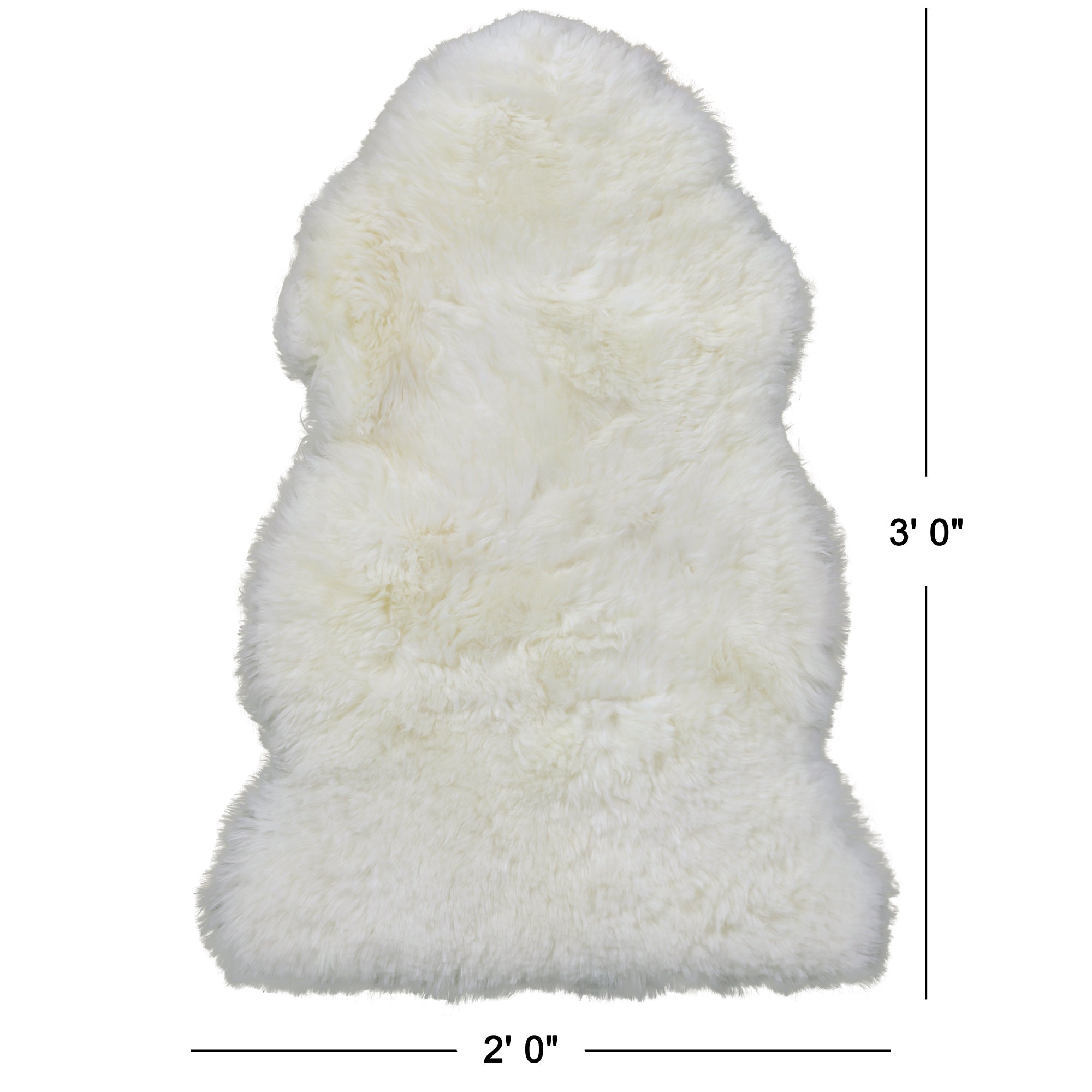 Ivory Premium Australian Natural Sheepskin Rug - 2' 0" X 3' 0" - Golden Nile