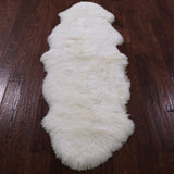 Ivory Premium Australian Natural Sheepskin Rug - 2' 0" X 6' 0" - Golden Nile