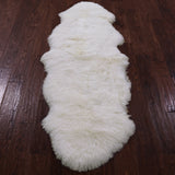 Ivory Premium Australian Natural Sheepskin Rug - 2' 0" X 6' 0" - Golden Nile