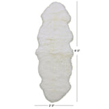 Ivory Premium Australian Natural Sheepskin Rug - 2' 0" X 6' 0" - Golden Nile