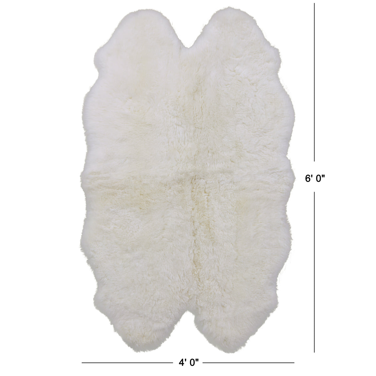 Ivory Premium Australian Natural Sheepskin Rug - 4' 0" X 6' 0" - Golden Nile
