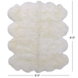 Ivory Premium Australian Natural Sheepskin Rug - 6' 0" X 8' 0" - Golden Nile