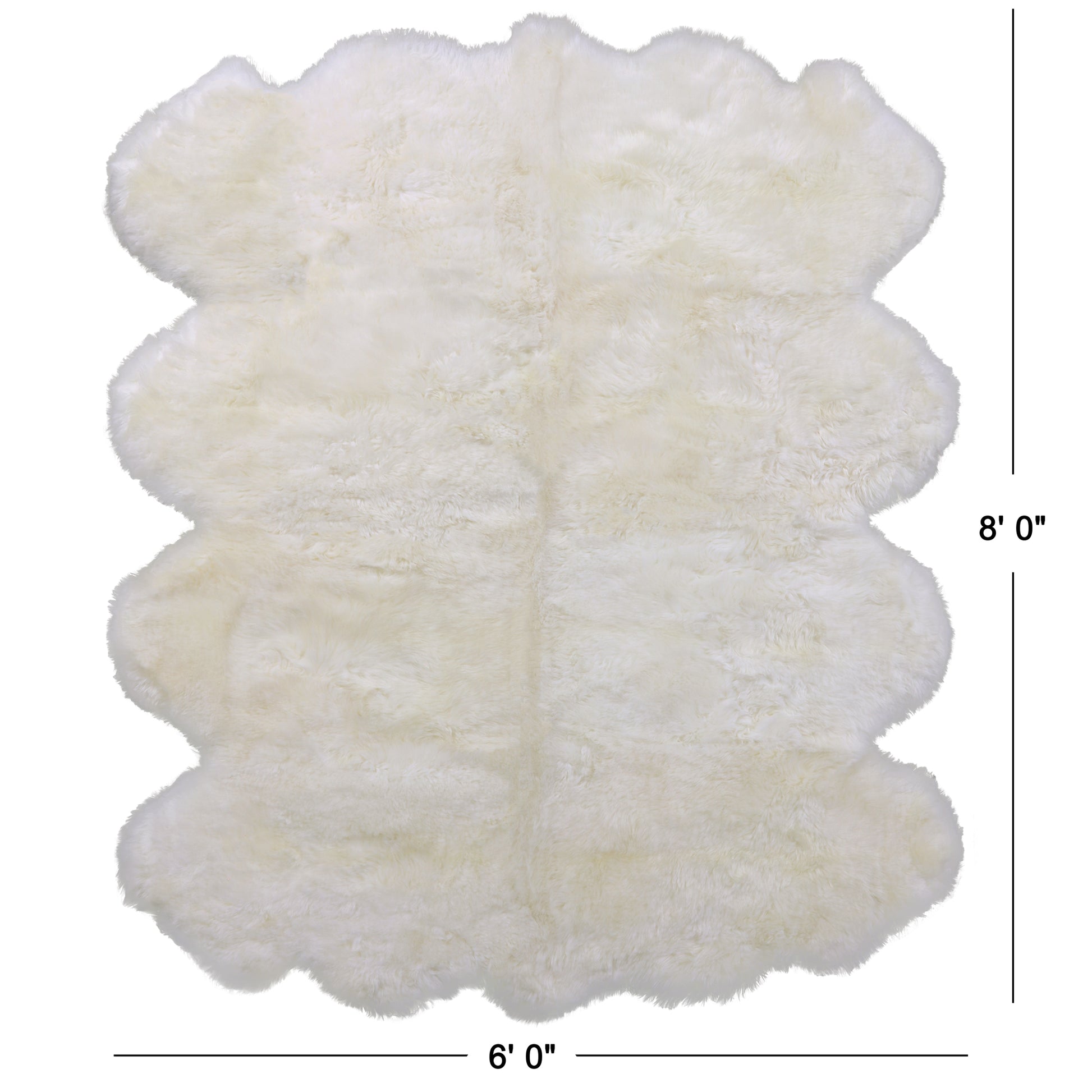 Ivory Premium Australian Natural Sheepskin Rug - 6' 0" X 8' 0" - Golden Nile