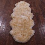 Brown Premium Australian Natural Sheepskin Rug - 2' 0" X 6' 0" - Golden Nile