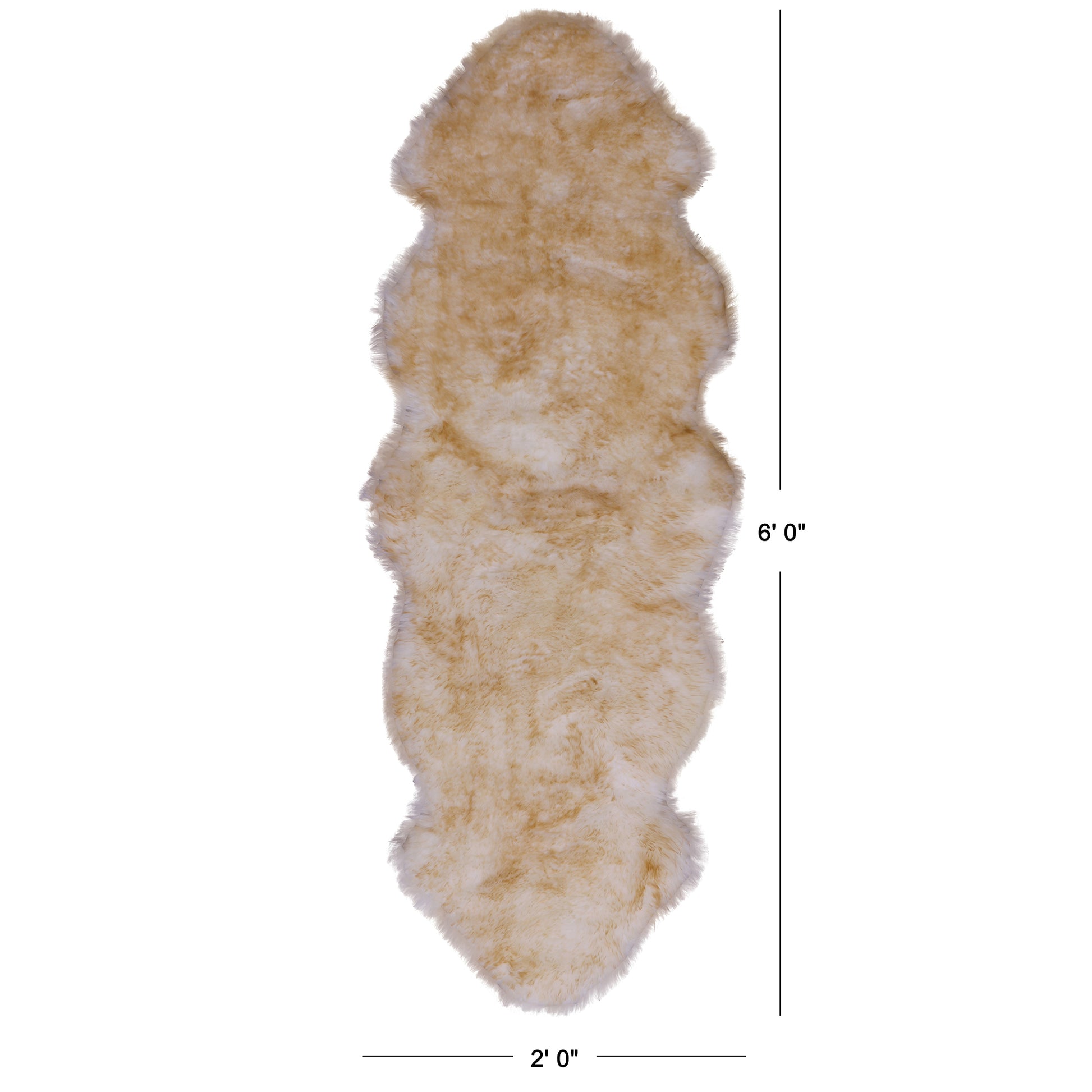 Brown Premium Australian Natural Sheepskin Rug - 2' 0" X 6' 0" - Golden Nile