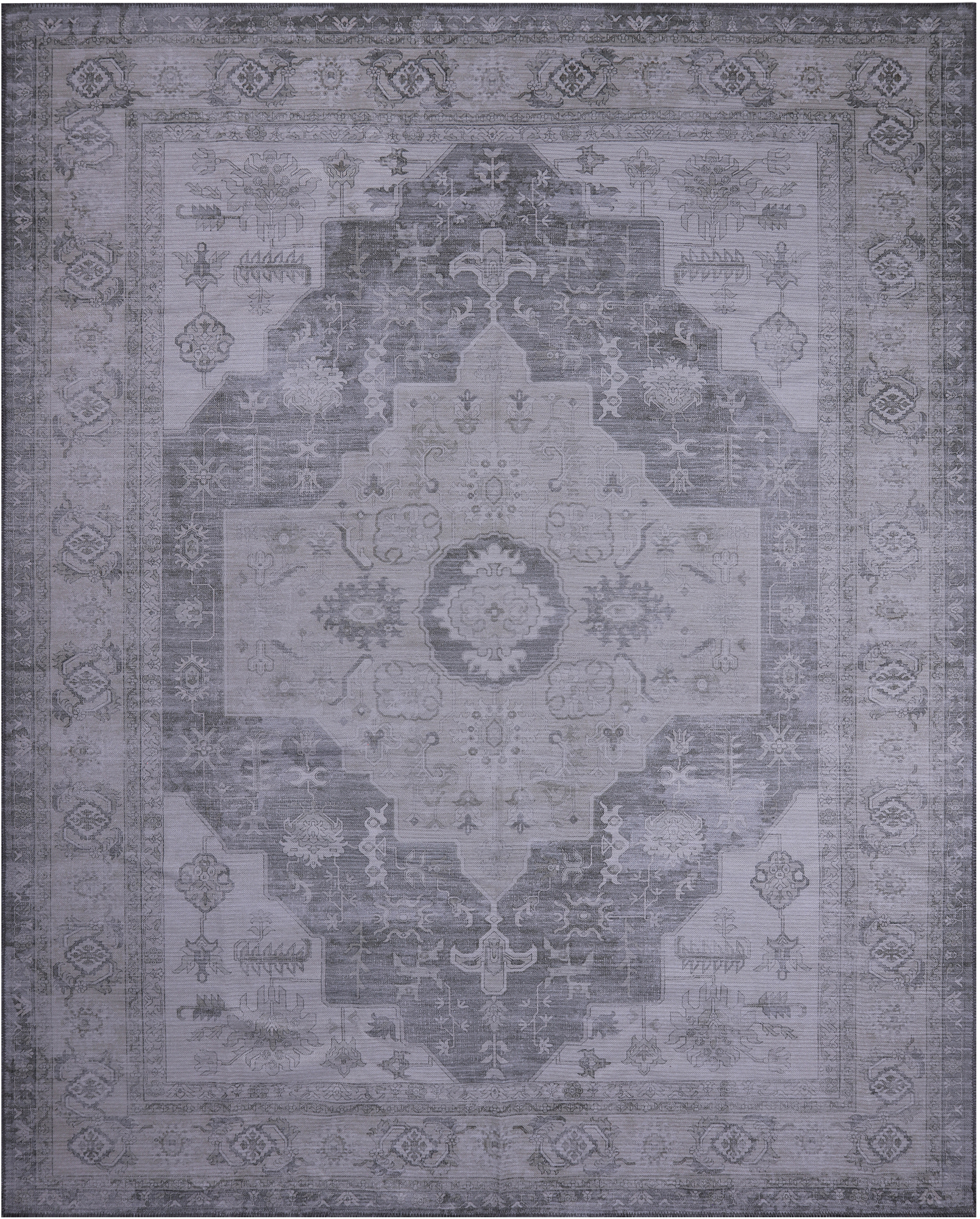 Grey Machine-Made Heriz Rug - 7' 10" X 10' 0"