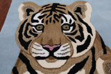 Blue Tiger Design Hand-Tufted Wool Rug - 4' 0" X 6' 0"
