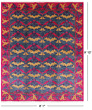 Blue William Morris Hand Knotted Area Rug - 8' 1" X 9' 10" - Golden Nile
