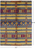 Tribal Moroccan Hand Knotted Wool Area Rug - 6' 5" X 8' 10" - Golden Nile