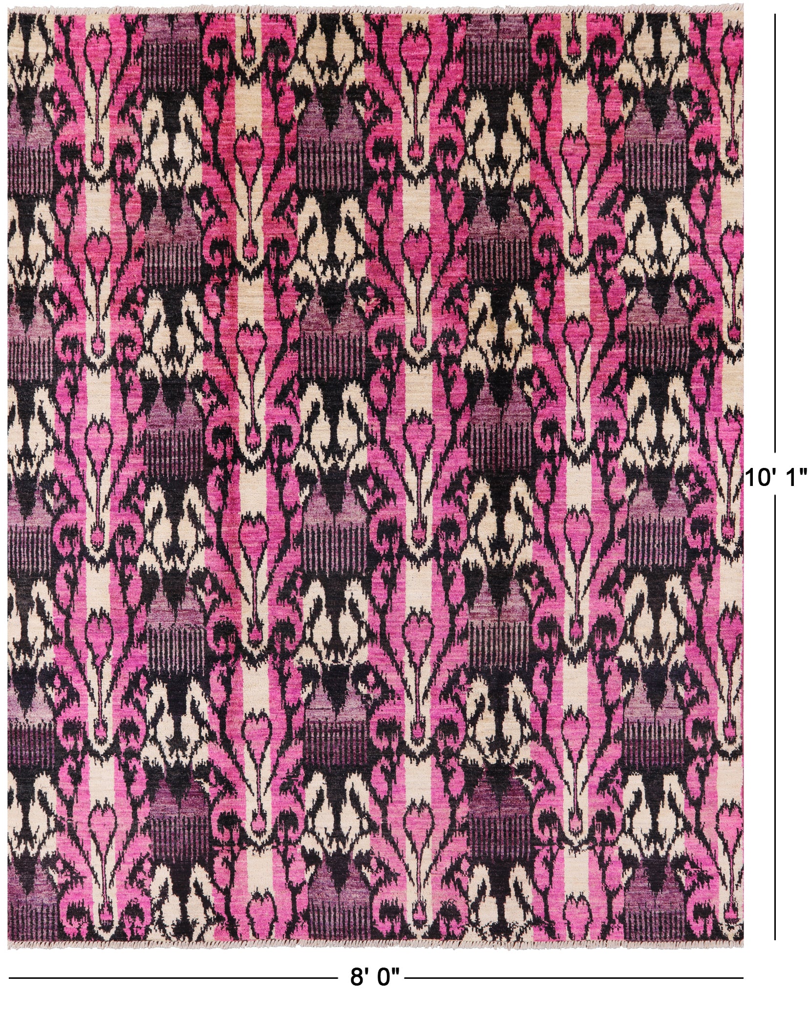 Ikat Hand Knotted Wool Area Rug - 8' 0" X 10' 1" - Golden Nile