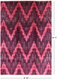 Ikat Hand Knotted Wool Rug - 9' 10" X 14' 1" - Golden Nile