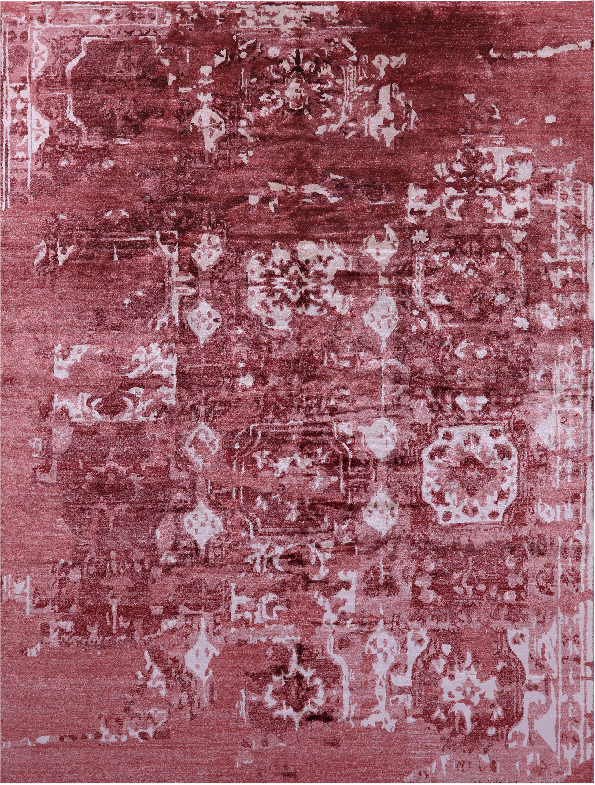Abstract Modern Handmade 100% Silk Rug - 9' 2" X 12' 2" - Golden Nile