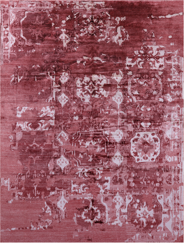 Abstract Modern Handmade 100% Silk Rug - 9' 2