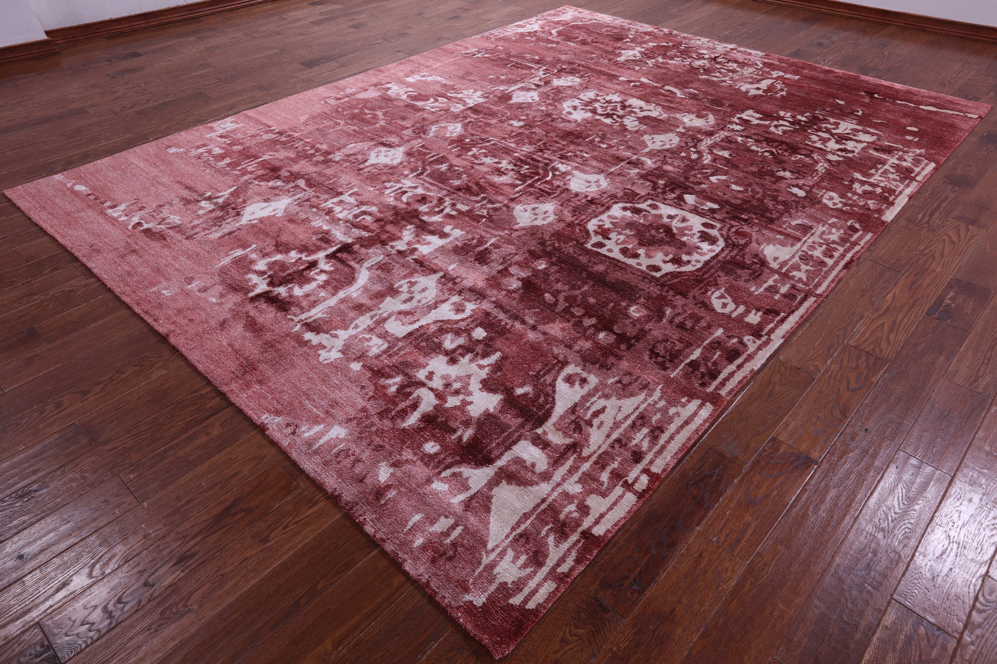 Abstract Modern Handmade 100% Silk Rug - 9' 2" X 12' 2" - Golden Nile