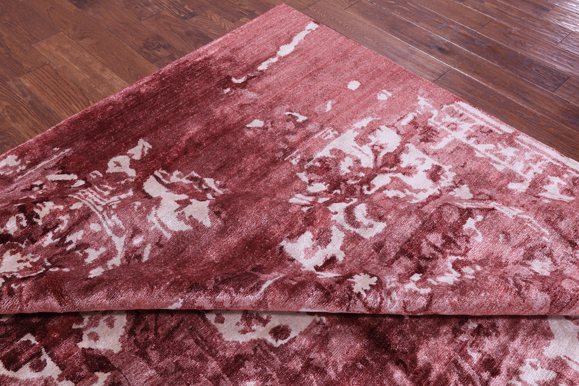 Abstract Modern Handmade 100% Silk Rug - 9' 2" X 12' 2" - Golden Nile