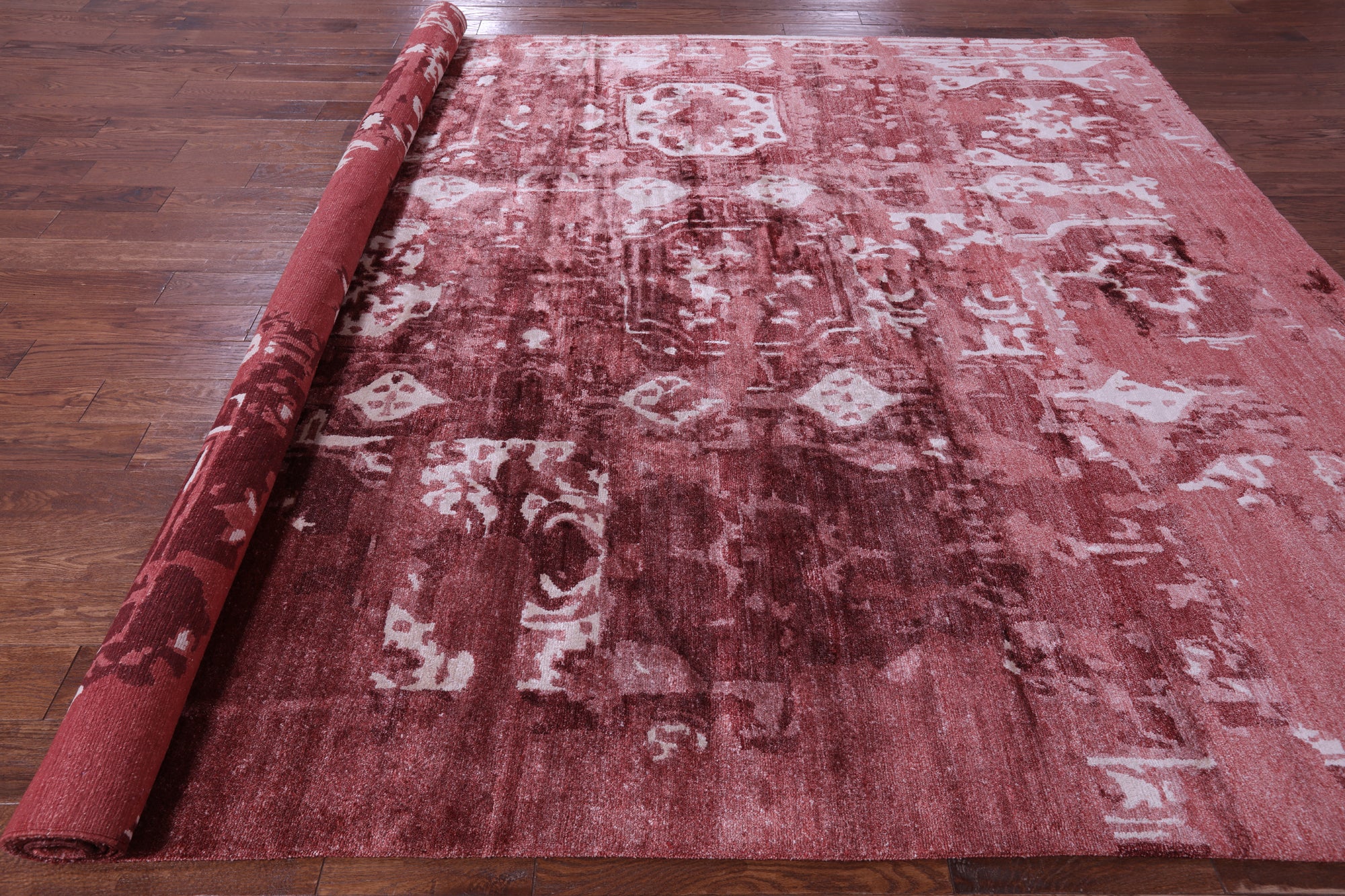 Abstract Modern Handmade 100% Silk Rug - 9' 2" X 12' 2" - Golden Nile