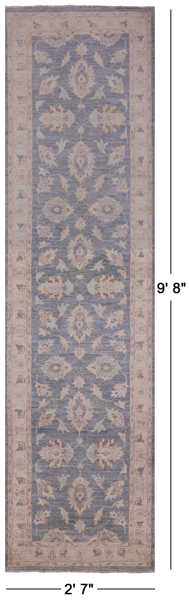 Peshawar Handmade Wool Runner Rug - 2' 7" X 9' 8" - Golden Nile