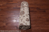 Ivory Peshawar Hand Knotted Area Rug - 8' 3" X 10' 6"