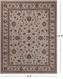 Ivory Peshawar Hand Knotted Area Rug - 8' 3" X 10' 6"