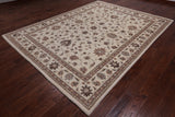 Ivory Peshawar Hand Knotted Area Rug - 8' 3" X 10' 6"
