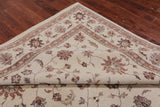 Ivory Peshawar Hand Knotted Area Rug - 8' 3" X 10' 6"
