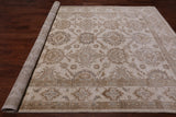 Ivory Peshawar Hand Knotted Rug - 7' 10" X 10' 1"