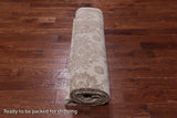 Ivory Peshawar Hand Knotted Rug - 7' 10" X 10' 1"