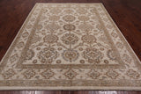Ivory Peshawar Hand Knotted Rug - 7' 10" X 10' 1"