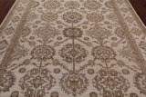 Ivory Peshawar Hand Knotted Rug - 7' 10" X 10' 1"
