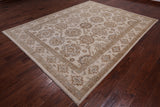 Ivory Peshawar Hand Knotted Rug - 7' 10" X 10' 1"