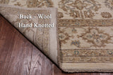 Ivory Peshawar Hand Knotted Rug - 7' 10" X 10' 1"