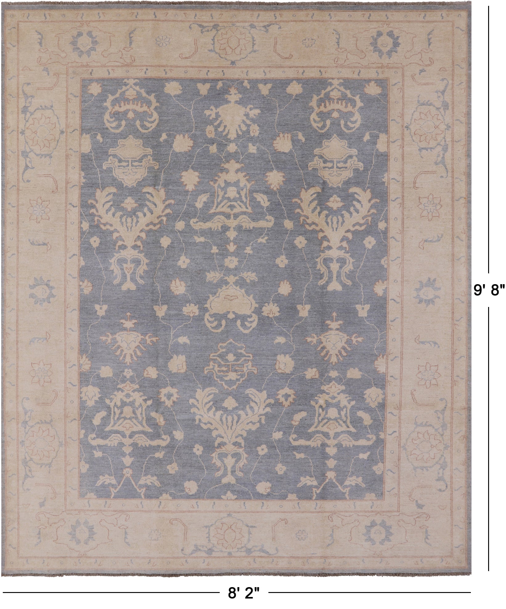 Peshawar Hand Knotted Wool Rug - 8' 2" X 9' 8" - Golden Nile
