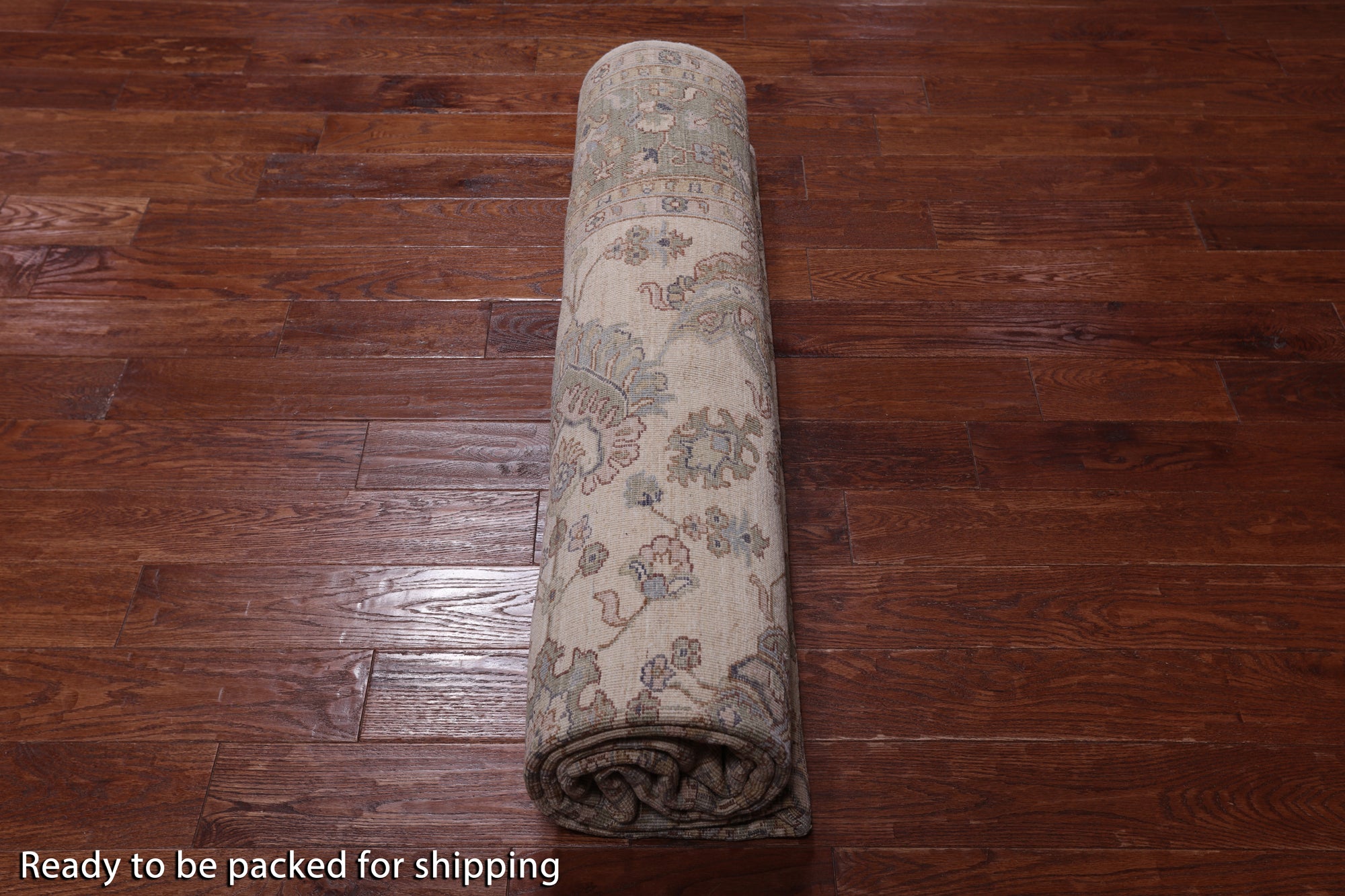 Ivory Peshawar Handmade  Wool Area Rug - 8' 2" X 9' 9"