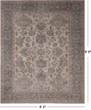 Ivory Peshawar Handmade  Wool Area Rug - 8' 2" X 9' 9"