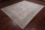 Ivory Peshawar Handmade  Wool Area Rug - 8' 2" X 9' 9"