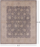 Grey Peshawar Hand-Knotted Wool Rug - 8' 2" X 9' 10" - Golden Nile