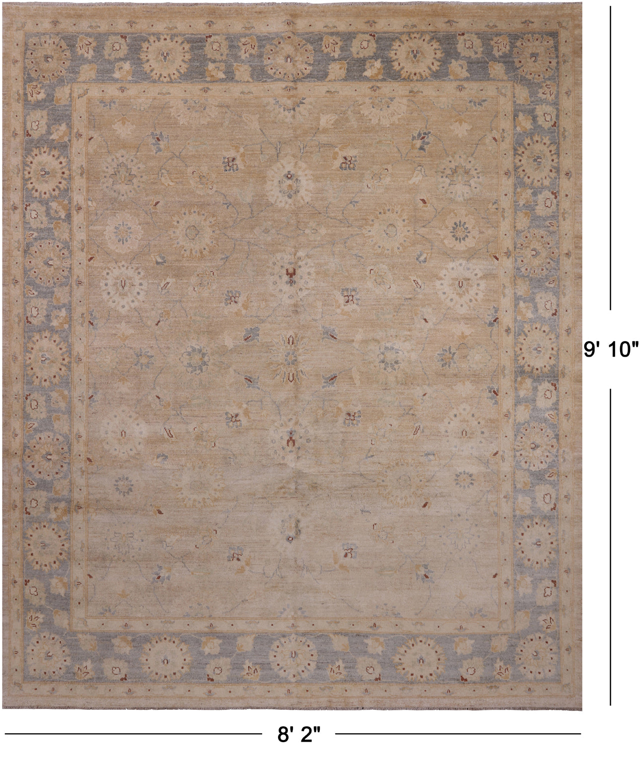 Peshawar Handmade Wool Rug - 8' 2" X 9' 10"