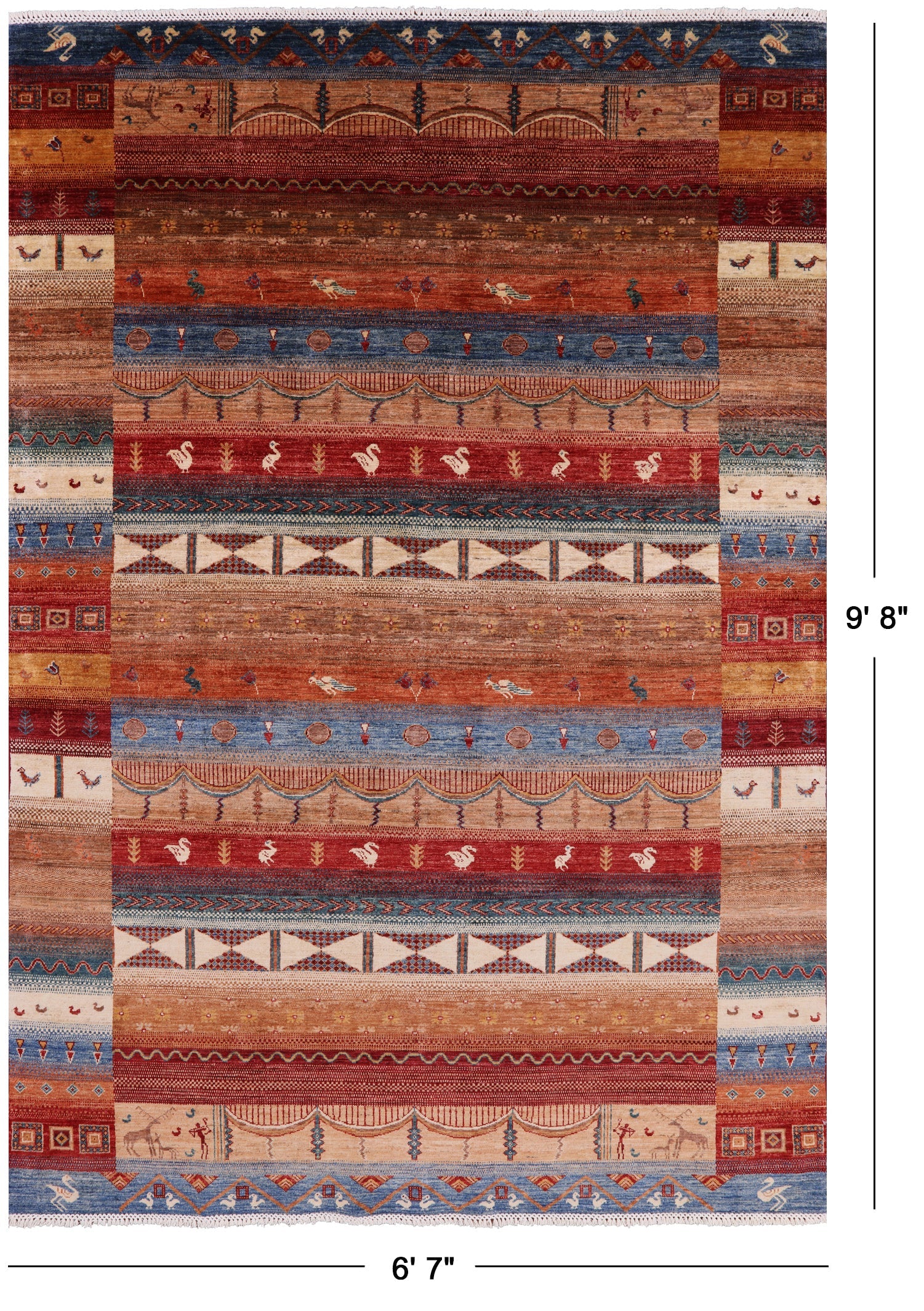 Super Gabbeh Lori Buft Wool Area Rug - 6' 7" X 9' 8" - Golden Nile