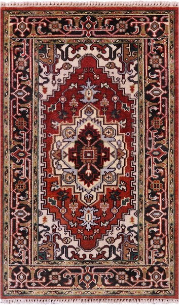 Heriz Serapi Handmade Area Rug - 3' 2" X 5' 1" - Golden Nile