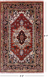 Heriz Serapi Handmade Area Rug - 3' 2" X 5' 1" - Golden Nile
