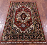 Heriz Serapi Handmade Area Rug - 3' 2" X 5' 1" - Golden Nile