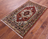 Heriz Serapi Handmade Area Rug - 3' 2" X 5' 1" - Golden Nile